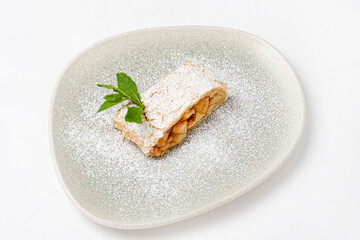 Canvas Print - strudel with apple and mint