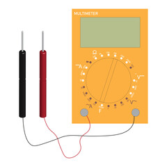 digital multimeter ,dmm, electrical measuring instrument, voltage, amperage, ohmmeter, power, illust