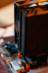 Poster - Computer parts close up photo abstract background