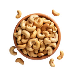 Wall Mural -  Cashew top view isolated on a transparent background