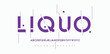 Liquo, rounded stencil font, alphabet, uppercase letters, typograph logo design. vector illustration 

