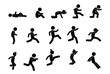 © adi yuhanggana - stick figure set, pictogram, stickman. jump, run