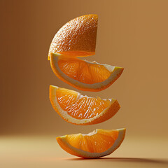 Floating Segmented Orange: Promotional Photography