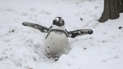 Sticker - penguin in snow