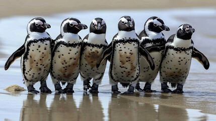 Canvas Print - penguin on the beach