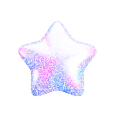 Wall Mural - vector 3d rainbow glitter textured star icon on white background. cute realistic cartoon 3d render, 