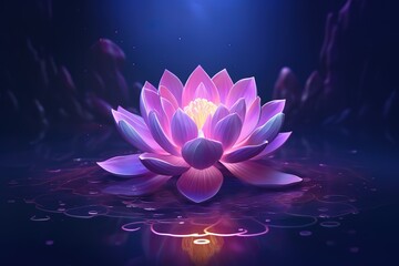 Wall Mural - The lotus flower is purple, very beautiful, with the right amount of light, making this lotus even better from a viewing point of view, wallpaper