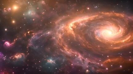 Nebula and galaxies in space.  Abstract cosmos background