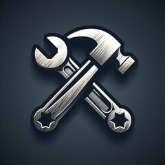 Crossed Hammer and Wrench Icon