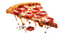 © Sim - A slice of pizza floating,  on transparency background PNG