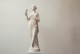 Fototapeta  - Antique Marble sculpture statue of an ancient Greek god make a speech, singing holding microphone