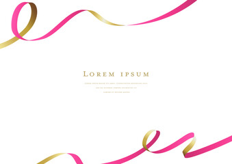 Wall Mural - pink ribbon vector design frame
