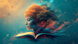 World Poetry Day, 21 March, Girl Head Create With Trees On Book, World Book Day, Women Day, Generative Ai