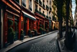 Fototapeta Sawanna - Cozy street in Paris, France