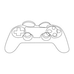 Game controller continuous one line drawing outline vector illustration