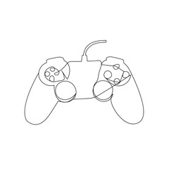 Game controller continuous one line drawing outline vector illustration