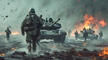 Human, Soldiers, Battlefield, Tank,military, War, Realistic, Pixel, Real, 4k, HD, Wallpaper    