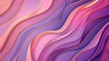 Luxury Golden Line Background Pink And Purple Shades In 3d Abstract Style. Illustration From Vector About Modern Template Deluxe Design.    