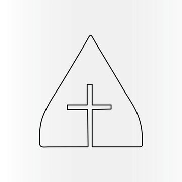 Good  friday  continuous one line drawing of outline vector illustration
