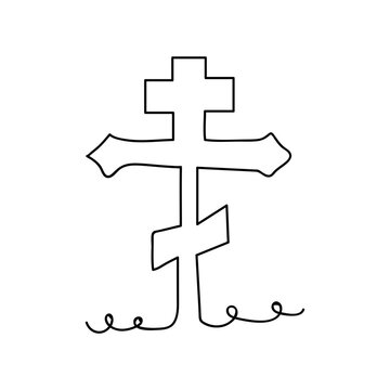 Good  friday  continuous one line drawing of outline vector illustration
