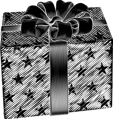 Wall Mural - Christmas Gift Birthday Vintage Present Box Bow