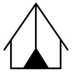 Sticker - Tent solid glyph icon