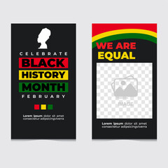 Wall Mural - Set of social media post template for Black History month. Black history month African American history celebration, African American History. Celebrated annual.