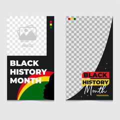 Wall Mural - Set of social media post template for Black History month. Black history month African American history celebration, African American History. Celebrated annual.