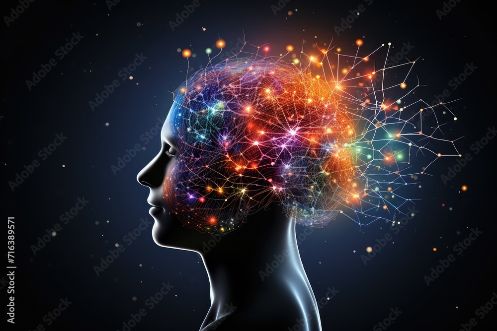Illustration Stock Nerve cell Neuronal structures. Brain cell Axonal ...