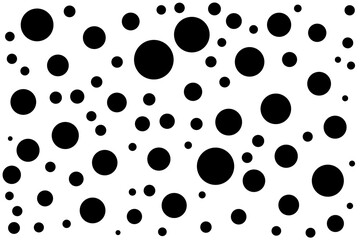 Wall Mural - black polka dot pattern on white background