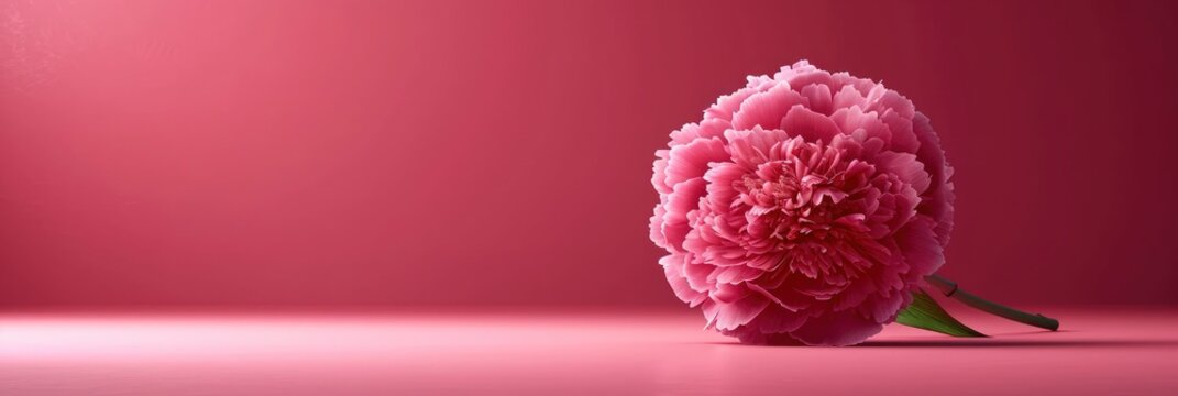 Pink Peony Flower Head Full Bloom, Banner Image For Website, Background, Desktop Wallpaper