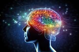 Fototapeta Na drzwi - Brain nexus nervous system, epitomizes mindful resilience. Cognitive cerebral cortex, myelin sheath. Basal ganglia synaptic inspiration, neurosociology neuroethics. Brain creativity creative mindset