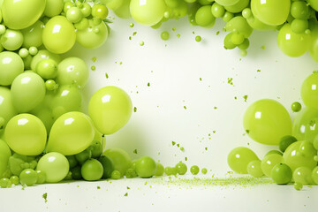 Wall Mural - lime green color balloon background, birthday background, celebration, party background, wedding ill