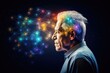 © Leo - Cognitive decline, brain jigsaw puzzle disorder aging brain weave complex tapestry. Forgetfulness, dementia, creativity coalesce cerebral processes. Brainwave of neurodesign innovative brainstorming,