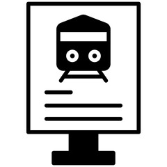 Sticker - Train Information solid glyph icon