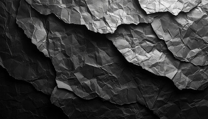 Wall Mural - crumpled black paper background texture. closeup crumpled dark grey or black paper texture backgroun