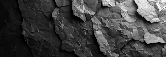 Wall Mural - crumpled black paper background texture. closeup crumpled dark grey or black paper texture backgroun