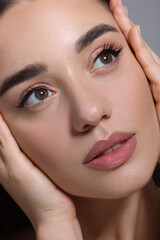 Poster - Portrait of beautiful young woman, closeup view