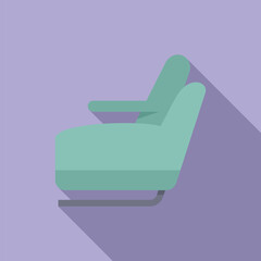 Canvas Print - Private airplane seat icon flat vector. Inside aero. Premium board