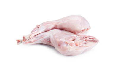 Fresh raw rabbit legs isolated on white