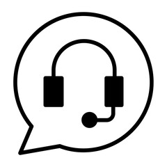 Poster - Message headphone solid glyph icon