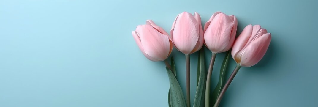  Napkin Cutlery Tulip Flowers On Green, Banner Image For Website, Background, Desktop Wallpaper