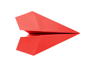 Wall Mural - red paper plane origami isolated on a white background