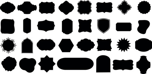 Wall Mural - frame vector set, black silhouette of frames in various shapes. ideal for elegant, vintage-style des