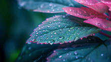 Close-ups Of Natural Elements Like Leaves, Flowers, And Water Droplets. Generative AI