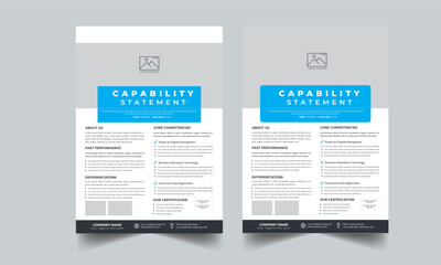 Capability Statement design with 2 style layout template