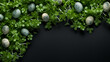 cress, Easter eggs, Easter, space for text, top view 