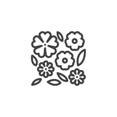 Wall Mural - Spring Flowers line icon