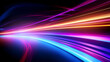 © ma - Glowing road speed lines, neon speed abstract background