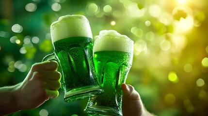 St. Patrick day, Green clover, Leprechaun drinking in a pub, pot of gold, green beer, lucky, viking, horns, helm, warrior